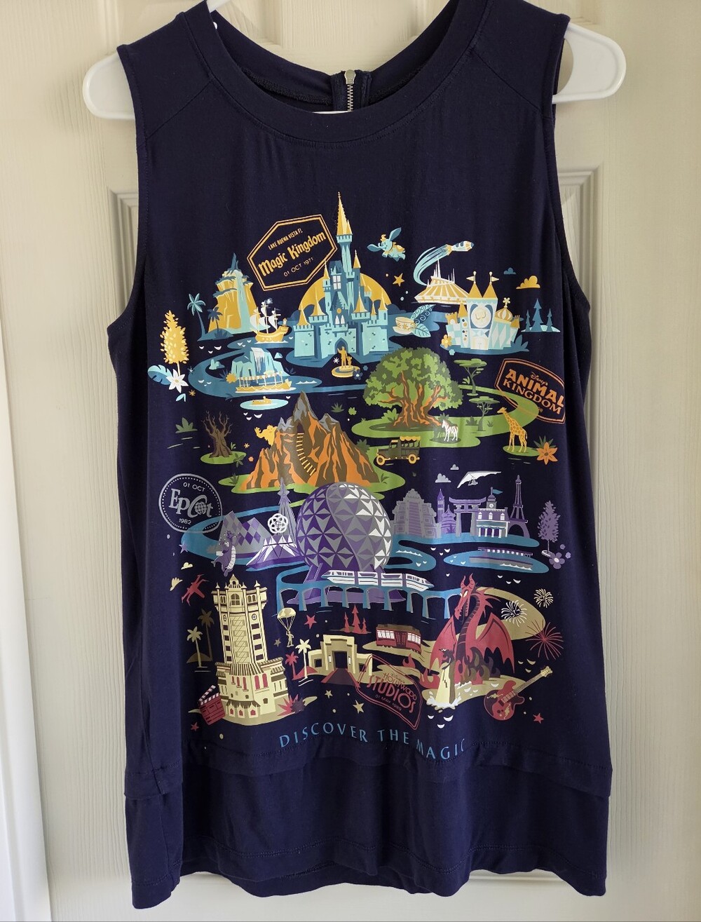 Disney Parks Womens Walt Disney World Four Parks Zip Back Jersey Tank Top M